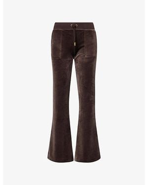 Juicy Couture Layla Patch-Pocket Velour Jogging Bottoms - Brown
