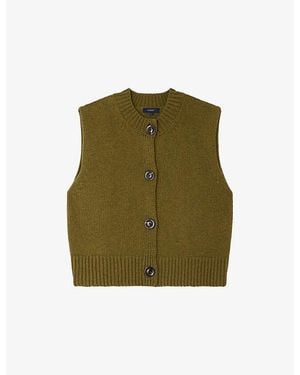 Soeur Ivana Sleeveless Wool Cardigan - Green