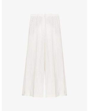 Maje Wide-Leg High-Rise Lyocell-Blend Trousers - White