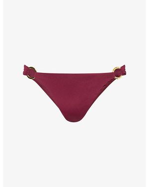 Away That Day Sorrento Ring-Hardware Bikini Bottoms - Purple
