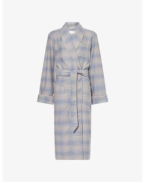 Derek Rose Kelburn Cotton Robe - Grey