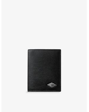 Cartier Losange Logo-Plaque Grained Leather And Palladium Card Holder - Black
