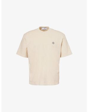 Stone Island Brand-Appliqué Short-Sleeve Cotton-Jersey T-Shirt - Natural