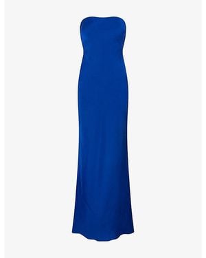 OMNES Amdra Strapless Satin Maxi Dress - Blue