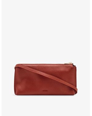 Reiss Muriel Leather Cross-Body Bag - Red
