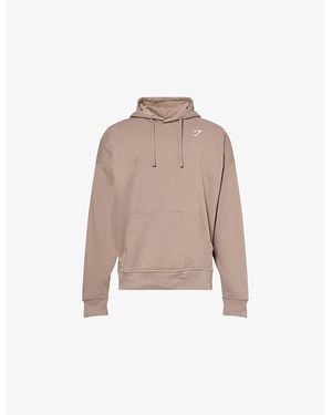 GYMSHARK Crest Slim-Fit Cotton-Jersey Hoody - Pink