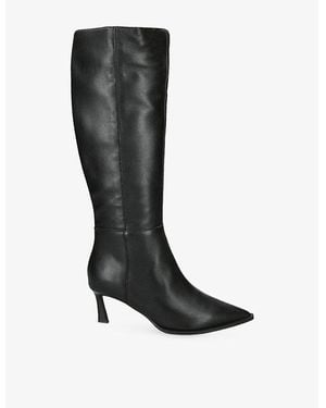 Steve Madden Lucid Heeled Faux-Leather Knee-High Boots - Black
