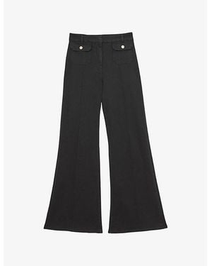 Reiss Ria Flared Slim-Fit Stretch-Denim Jeans - Black