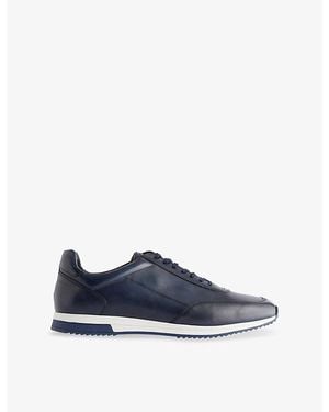 Loake Bannister Tonal-Stitching Leather Low-Top Trainers - Black