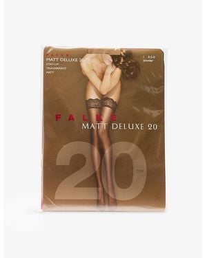 FALKE Matte Deluxe 20 Denier Stretch-Lace Stockings - Brown