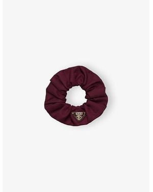 Prada Re-Nylon Logo-Plaque Woven Scrunchie - Purple