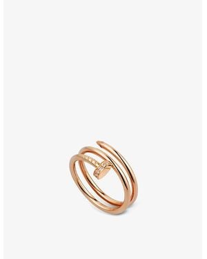 Cartier Juste Un Clou 18Ct Rose- And 0.08Ct Brilliant-Cut Diamond Ring - Metallic
