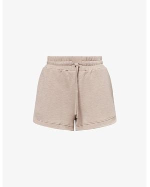 Varley Ollie High-Rise Stretch-Jersey Shorts - Natural