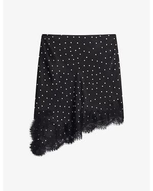 OMNES Amada Polka Dot Woven Mini Skirt - Black