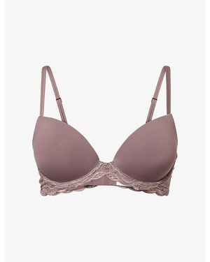 Calvin Klein Sensual Stretch Lace Demi Bra - Purple