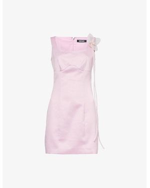 ROTATE BIRGER CHRISTENSEN Floral-Motif Darted Woven Mini Dress - Pink