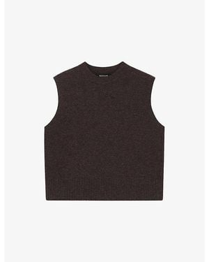 Whistles Sleeveless Round-Neck Wool Tank - Black