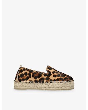 Manebí Leopard Leather Espadrilles - Brown