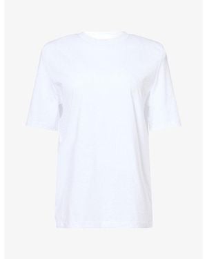 Frankie Shop Carrington Padded-Shoulder Cotton-Jersey T-Shirt - White