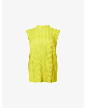 Yellow Pleats Please Issey Miyake Tops for Women | Lyst