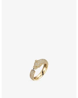 Cartier Panthère De Small 18Ct- Emerald And 0.95Ct Diamond Ring - Metallic