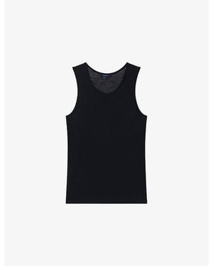 Soeur Isis Semi-Sheer Cotton Tank Top - Black