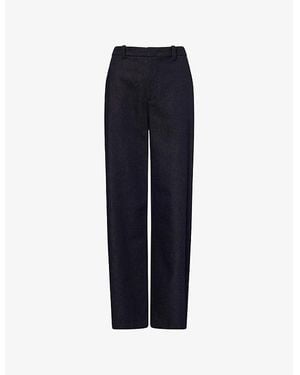 Vince High-Rise Wide-Leg Denim Pants - Blue
