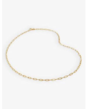 Monica Vinader Mini Paperclip-Chain 18Ct-Plated Vermeil Sterling- Necklace - Natural