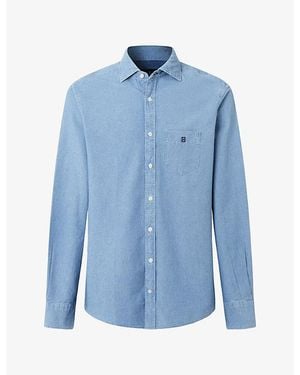 Hackett Heritage Classic-Fit Chambray Cotton Shirt - Blue