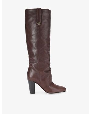 Chloé Anouk Leather Heeled Knee-High Boots - Brown