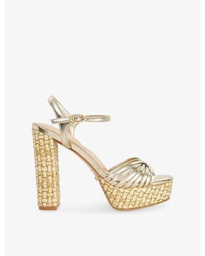 Dune Minogue Leather Platform Sandals - Metallic