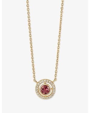 Astley Clarke October Birthstone 14Ct- Tourmaline And 0.08Ct Lab-Grown Diamond Pendant Necklace - Metallic