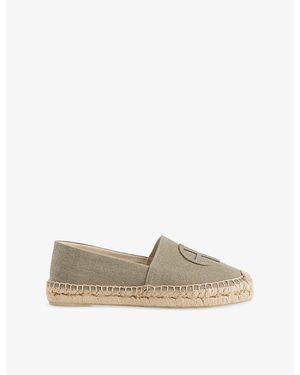 Anine Bing Paloma Logo Canvas Espadrilles - Natural