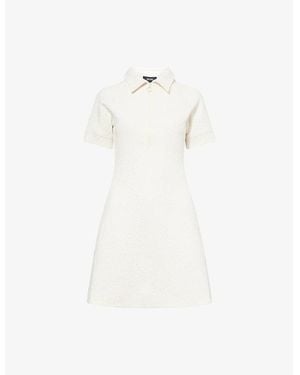 ME+EM Textured Floral-Pattern Woven Mini Dress - White