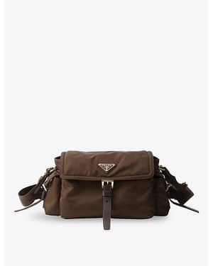 Prada Re Nylon Medium Woven Shoulder Bag - Brown
