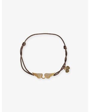Zadig & Voltaire Link Rock Cord And Brass Bracelet - White