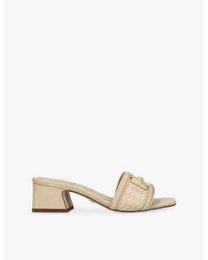 Sam Edelman Waylon Playa Woven Heeled Mules - Natural