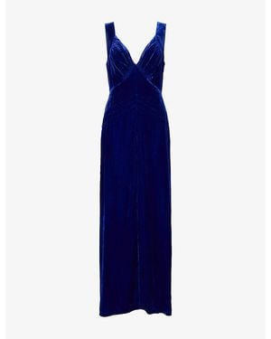 Reformation X Alexa Chung Legacy Velvet Gown - Blue