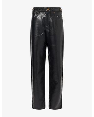 PAIGE Emilie Tapered-Leg Faux-Leather Trousers - Black