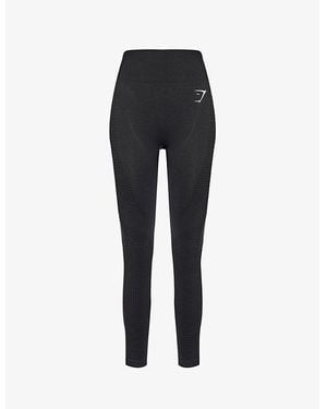 GYMSHARK Vital 2.0 Logo-Print Stretch-Jersey Leggings - Black