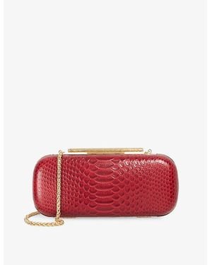 Dune Body Oval Leather Clutch - Red