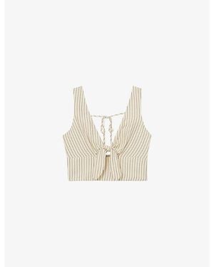 Reiss Jayce Cropped Woven Top - White