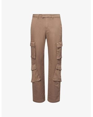 Represent Cargo Straight-Leg Stretch-Cotton Trousers - Brown