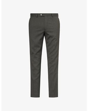 Oscar Jacobson Denz Tapered Wool Trousers - Grey