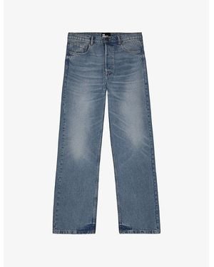 The Kooples Straight-Leg Faded-Effect Denim Jeans - Blue