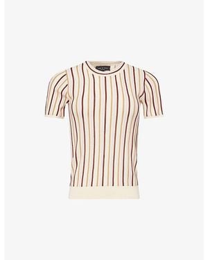 Rag & Bone Victoria Stripe-Print Stretch-Knit T-Shirt - Multicolour