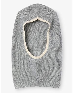 Sandro Ribbed Wool Balaclava - Grey