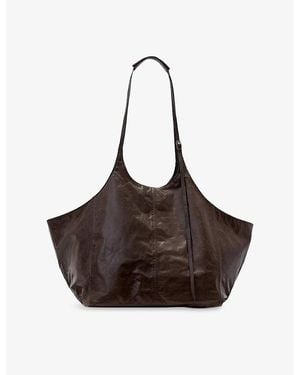 AllSaints Siloh Oversized Leather Tote Bag - Brown