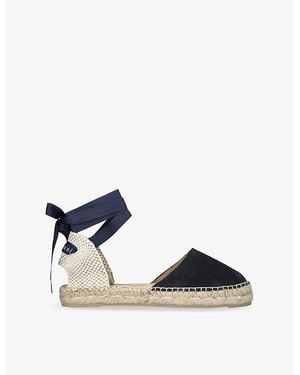 Manebí Hamptons Suede And Raffia Espadrilles - Blue