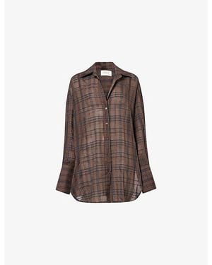 Dissh Petra Checked Cotton-Blend Shirt - Brown
